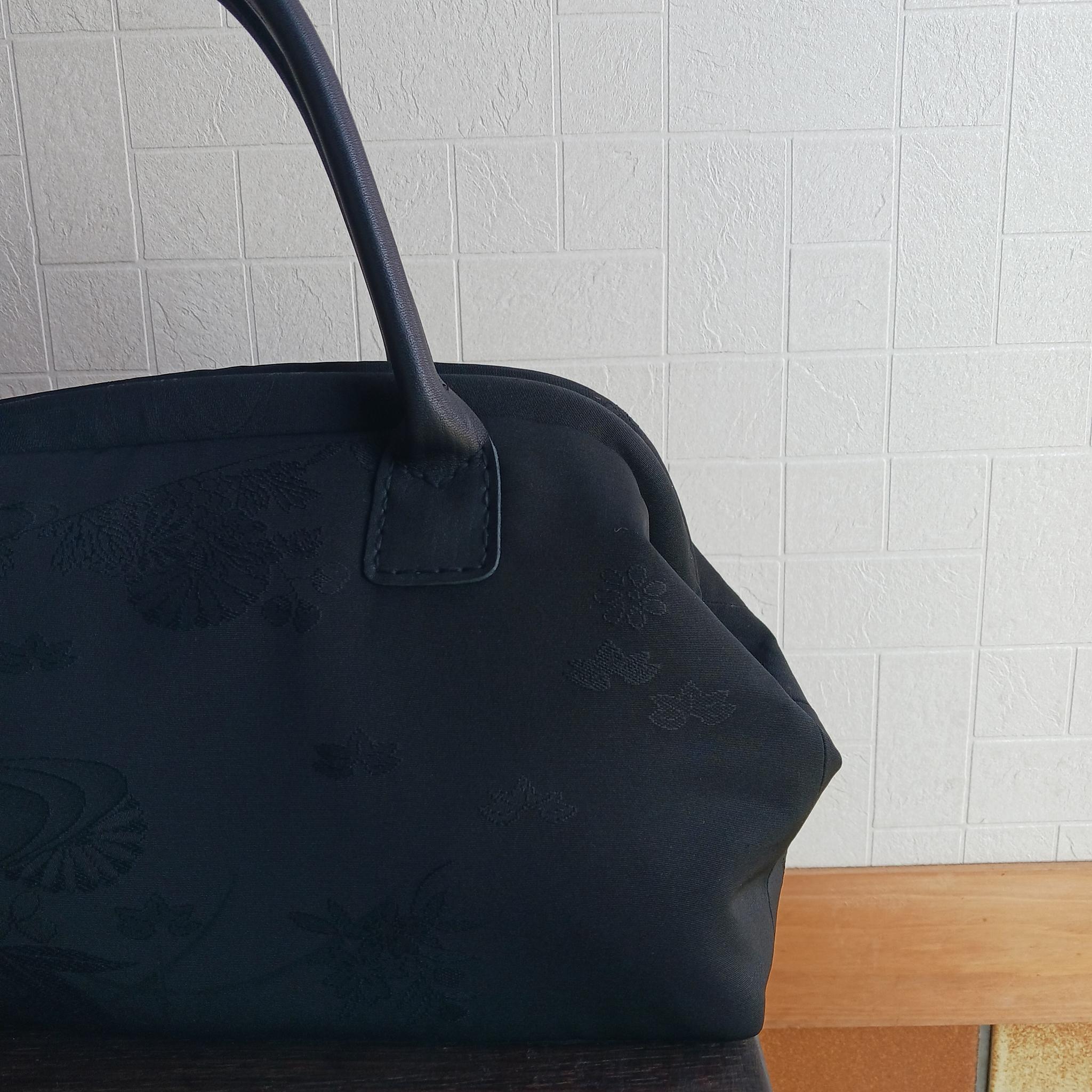 シルクの黒羽織リメイクハンドバッグ | 10枚目