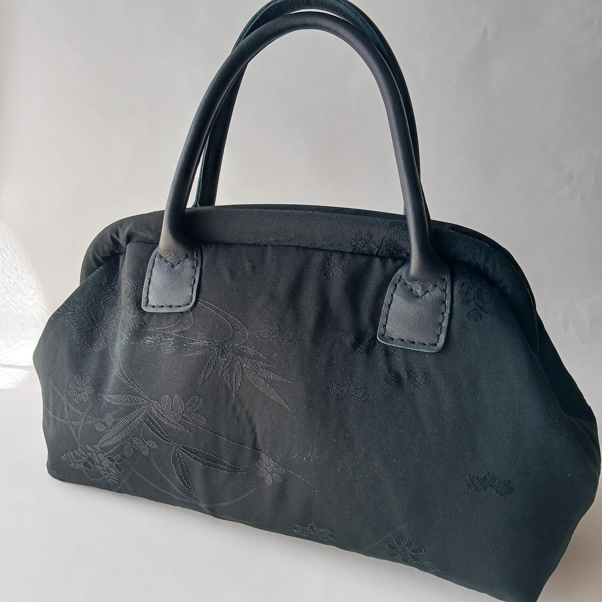 シルクの黒羽織リメイクハンドバッグ | 12枚目