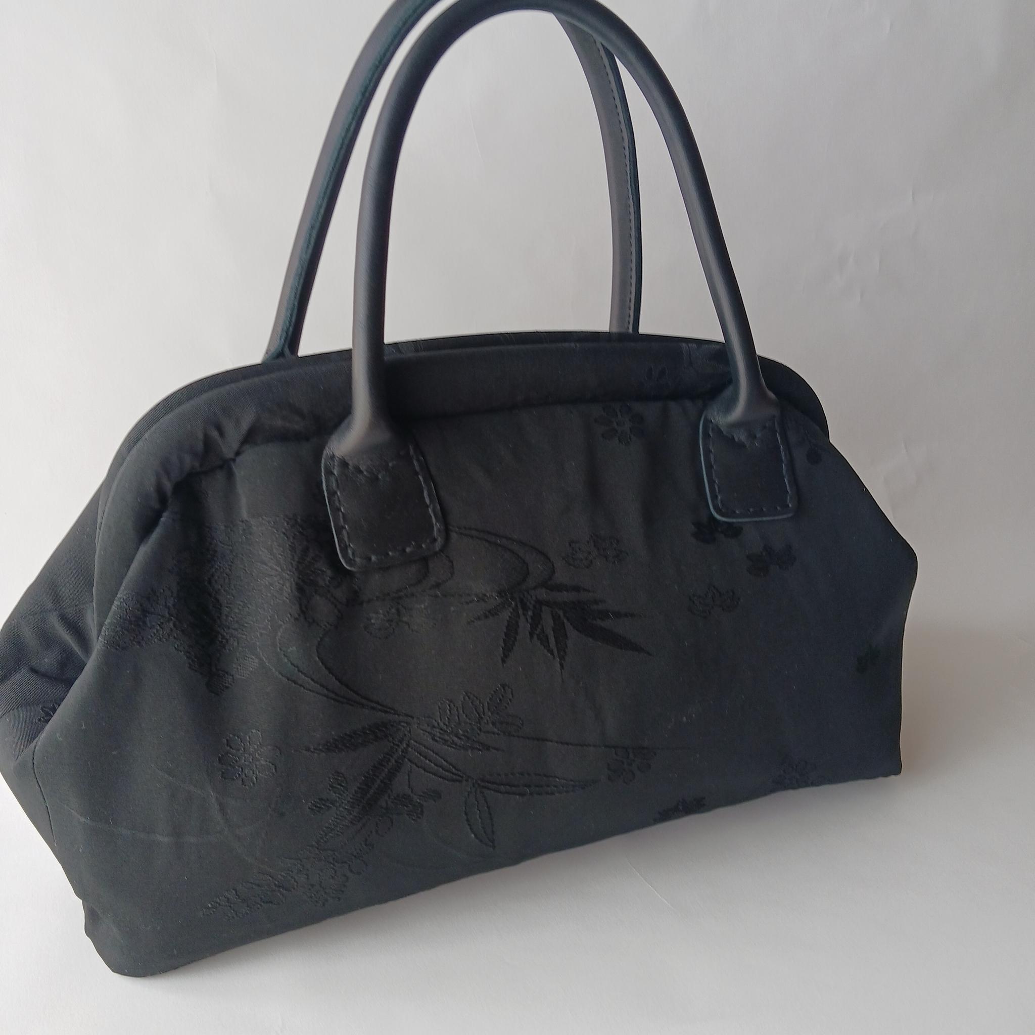 シルクの黒羽織リメイクハンドバッグ | 13枚目