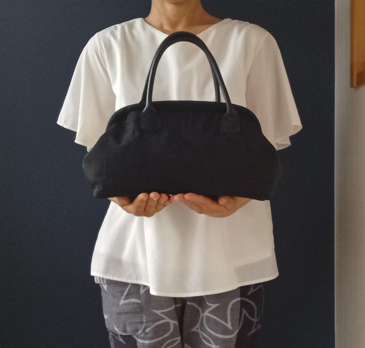 シルクの黒羽織リメイクハンドバッグ | 14枚目