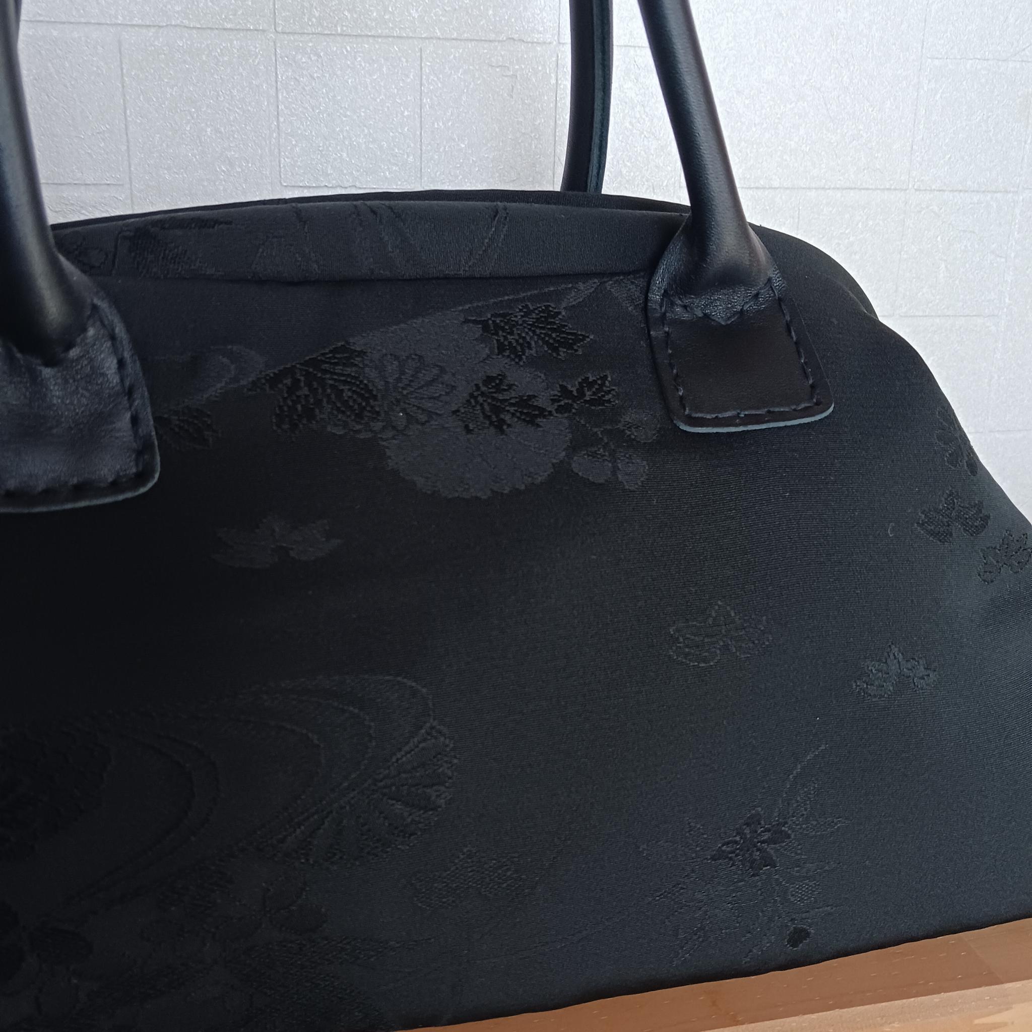 シルクの黒羽織リメイクハンドバッグ | 4枚目