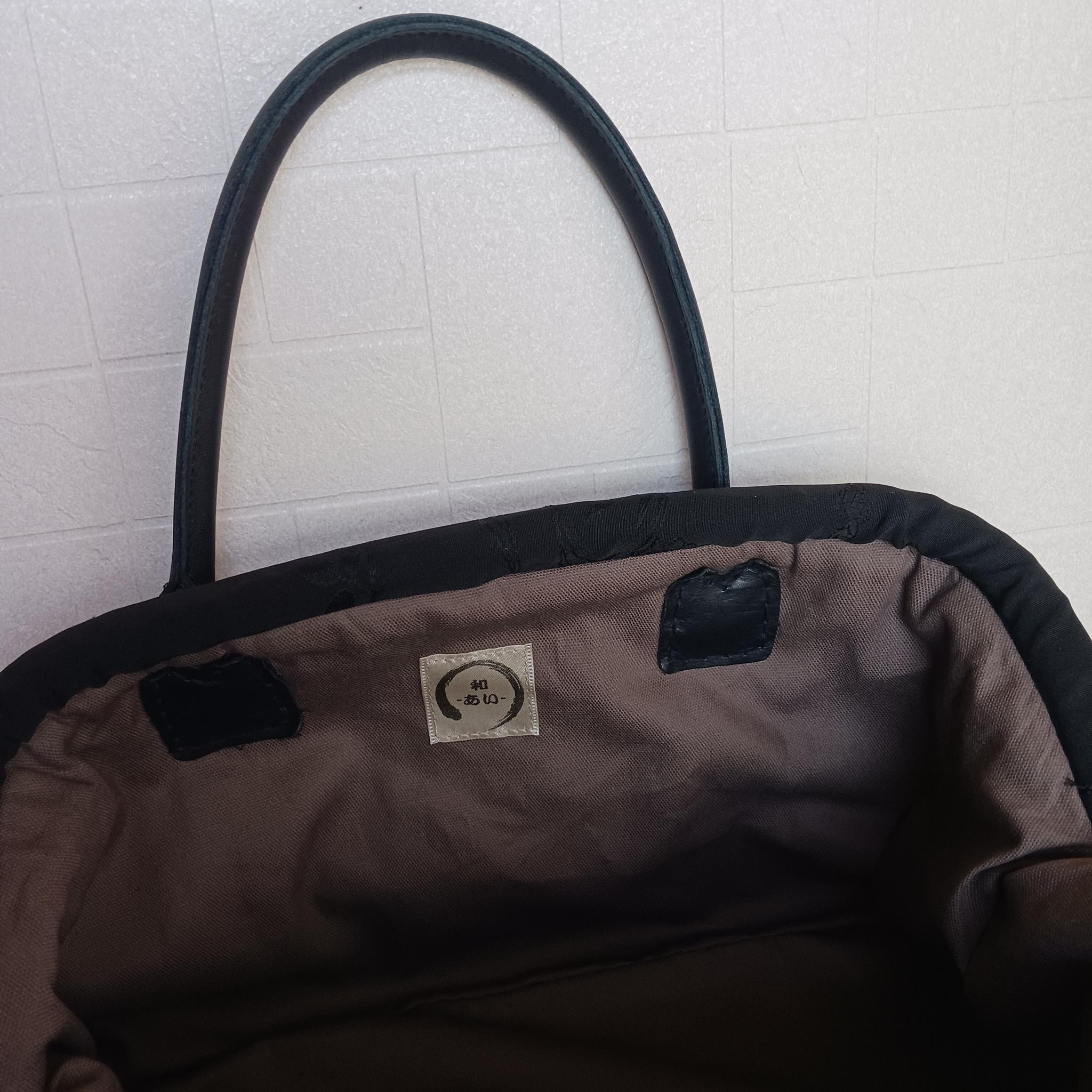 シルクの黒羽織リメイクハンドバッグ | 5枚目