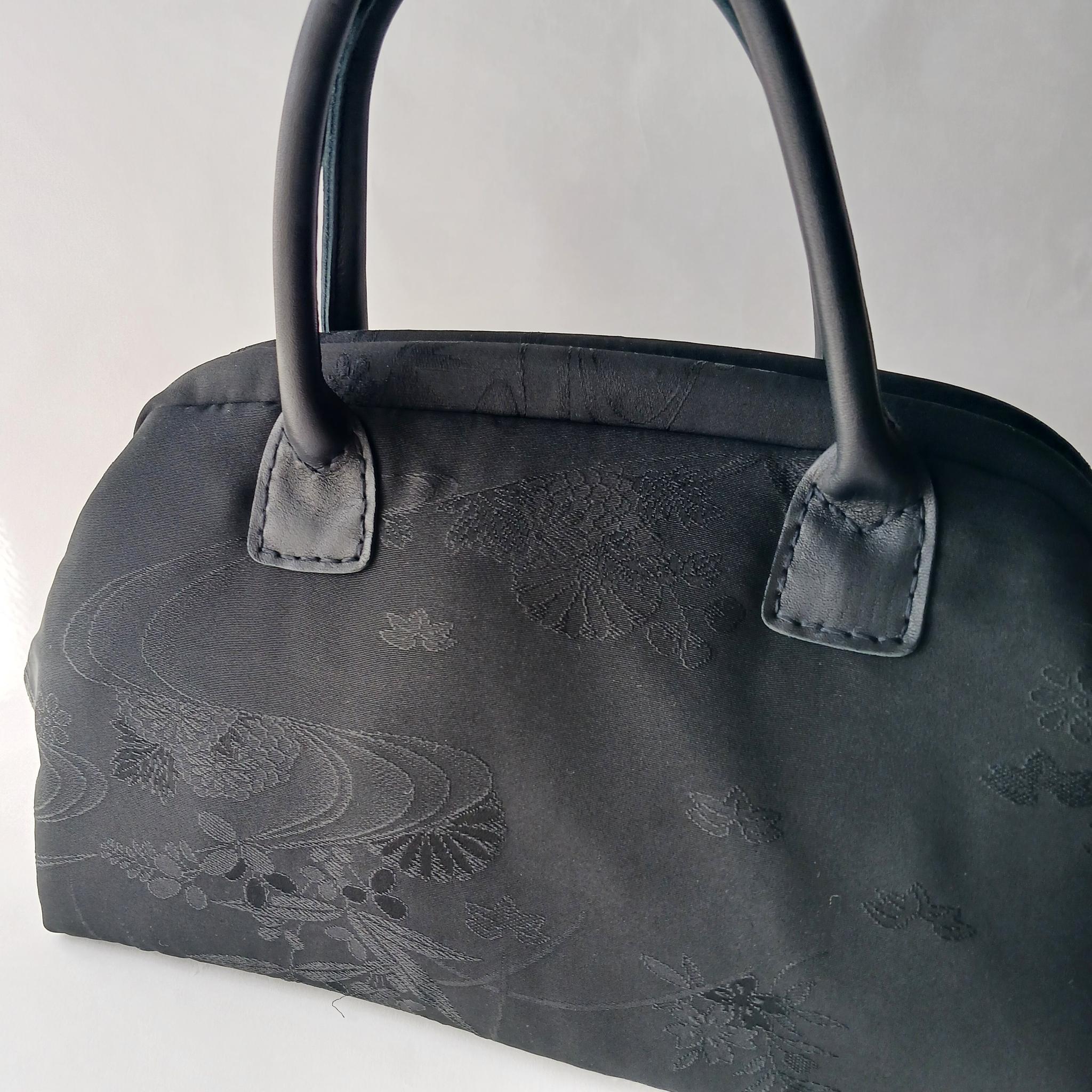 シルクの黒羽織リメイクハンドバッグ | 8枚目